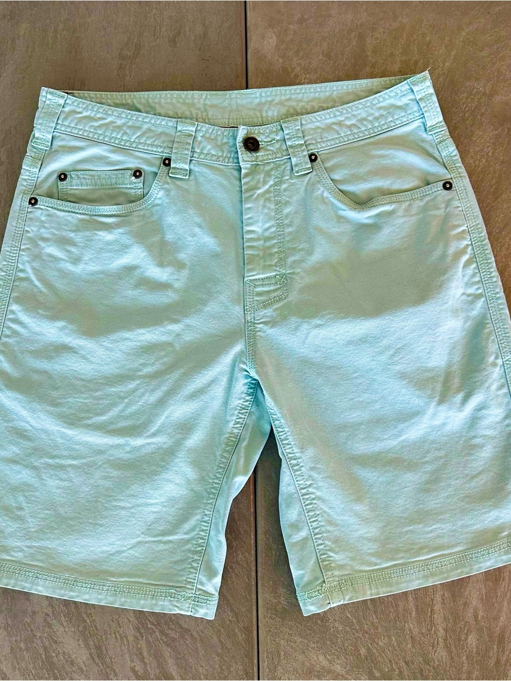 Prana Men's Light Green Flat Front Shorts